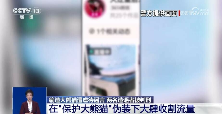 央视打击“造谣熊猫受虐圈 20 万”谣言获利者获刑还国宝清白